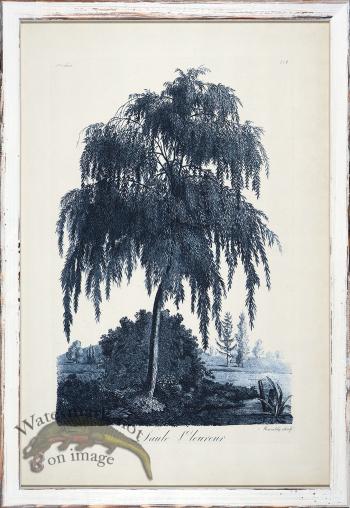 Blue Trees in Distressed White 09